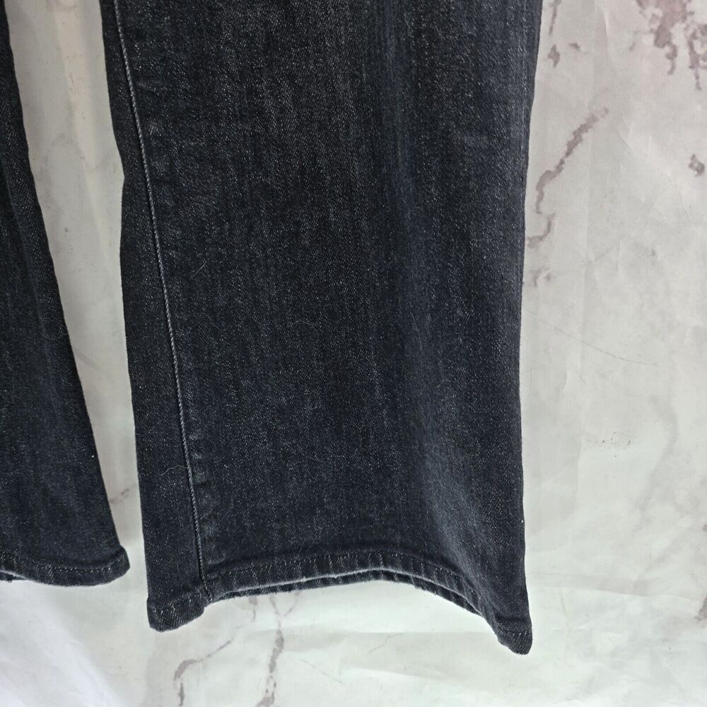 Good American Jeans Womens 20 Black Denim High Rise Crop Mini Boot Whiskering - Picture 4 of 11
